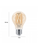 Dimensiones Bombilla LED inteligente con filamento transparente Wiz Philips 8719514371965 | LeonLeds