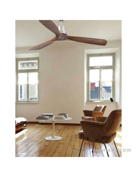 ✅ Ventilador de techo Lantau de Faro Barelona Nogal Oscuro 33370 | Ventiladores de techo Faro Barcelona