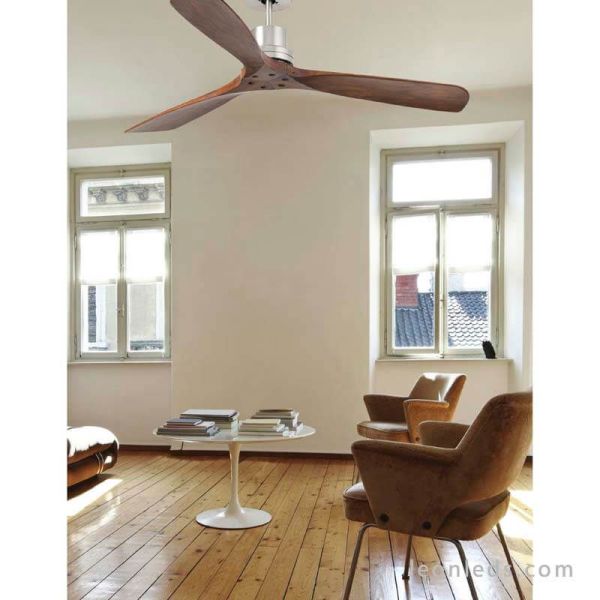 ✅ Ventilador de techo Lantau de Faro Barelona Nogal Oscuro 33370 | Ventiladores de techo Faro Barcelona