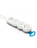Regleta 3 enchufes con interruptor luminoso y enchufe plano 1,4 metros de cable 420042 Garza | LeonLeds