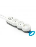 Regleta 3 enchufes con interruptor luminoso y enchufe plano 1,4 metros de cable 420042 Garza | LeonLeds