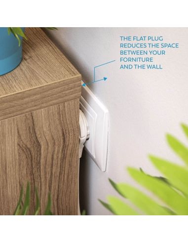 Regleta 3 enchufes con interruptor luminoso y enchufe plano 1,4 metros de cable 420042 Garza | LeonLeds