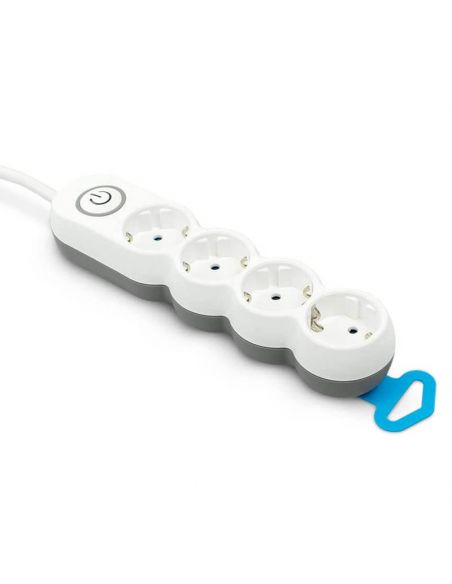 Regleta 4 enchufes con interruptor luminoso y enchufe plano 1,4 metros de cable 8430624200432 Garza | LeonLeds