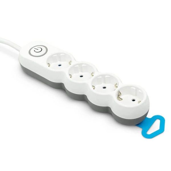Regleta 4 enchufes con interruptor luminoso y enchufe plano 1,4 metros de cable 8430624200432 Garza | LeonLeds