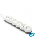 Base multiple 5 enchufes con interruptor luminoso y enchufe plano 1,4 metros de cable 420044 Garza | LeonLeds