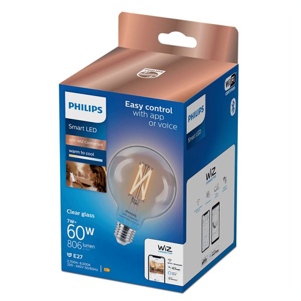 Bombilla LED Globo con filamento transparente 7W - 60W G95 Philips 8719514372184 | LeonLeds