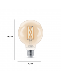 Dimensiones Bombilla LED Globo con filamento transparente 7W - 60W G95 Philips 8719514372184 | LeonLeds