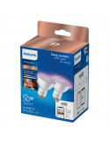 Pack 2 Bombillas LED inteligente GU10 50W 8719514372689 Philips Wiz | LeonLeds