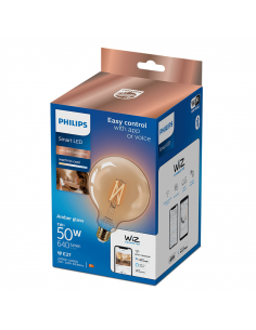 Bombilla LED G120 de cristal ambar 7W - 50W 2.000K - 5.000K  8719514372122 | LeonLeds