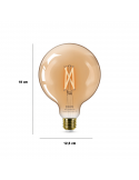 Dimensiones Bombilla LED G125 de cristal ambar 7W - 50W 2.000K - 5.000K  8719514372122 | LeonLeds