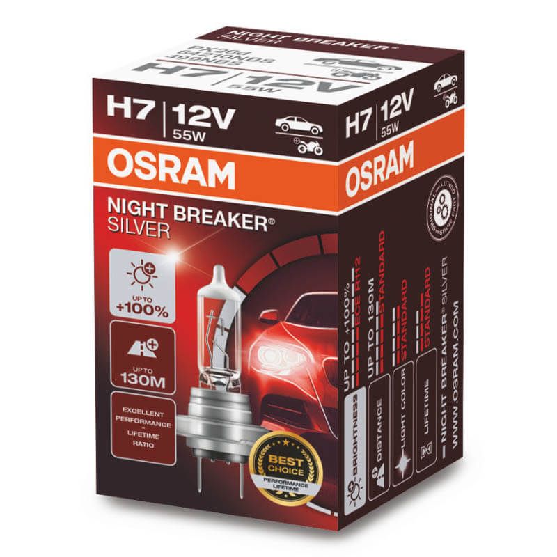Ampoule Osram H7 Night Breaker Argent 12V