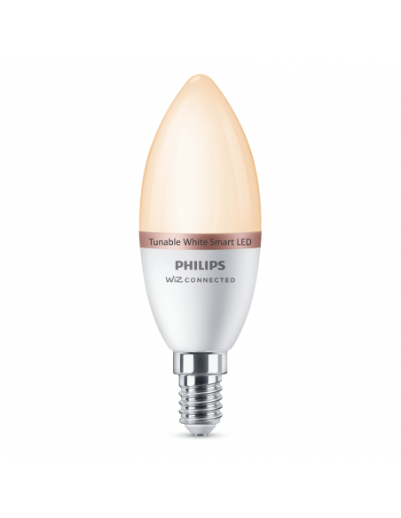 Bombilla LED Vela Inteligente E14 4,9W - 40W Tonalidad Regulable 2.700K - 6500K Wiz Philips | LeonLeds