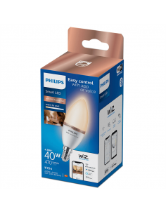 Bombilla LED Vela Inteligente E14 4,9W - 40W Tonalidad Regulable 2.700K - 6500K Wiz Philips | LeonLeds