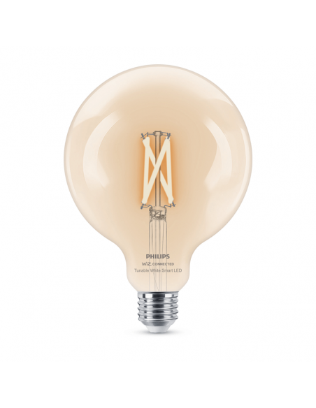 Bombilla Globo G125 con Tonalidad Regulable 7W - 60W 2.700K - 6.500K Wiz Connect Cristal Transparente Philips | LeonLeds