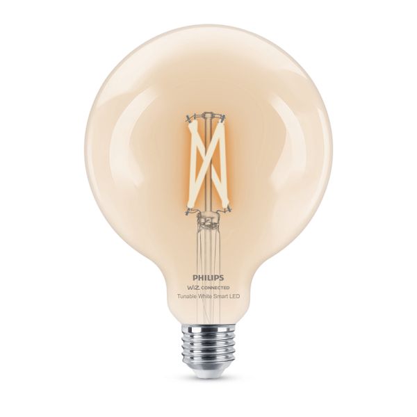 Bombilla Globo G125 con Tonalidad Regulable 7W - 60W 2.700K - 6.500K Wiz Connect Cristal Transparente Philips | LeonLeds