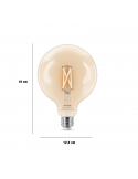 Bombilla Globo G125 con Tonalidad Regulable 7W - 60W 2.700K - 6.500K Wiz Connect Cristal Transparente Philips | LeonLeds