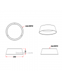 Dimensiones de Plafón LED negro y dora Ponts de Trio Lighting | LeonLeds Iluminación