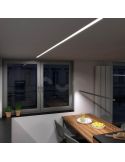 Perfil Aluminio para una o doble tira LED para empotrar en el techo Intalia 2,02m Lumines | LeonLeds