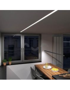 Perfil Aluminio para una o doble tira LED para empotrar en el techo Intalia 2,02m Lumines | LeonLeds 2