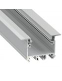 Perfil Aluminio para una o doble tira LED para empotrar en el techo Intalia 2,02m Lumines | LeonLeds