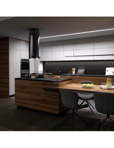 Perfil de alumínio para uma ou duas fitas de LED para embutir no teto Intalia 2,02m Lumines | leonleds