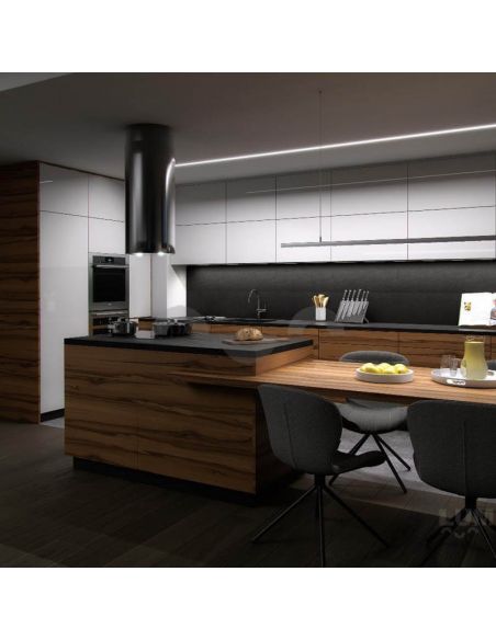 Perfil de alumínio para uma ou duas fitas de LED para embutir no teto Intalia 2,02m Lumines | leonleds