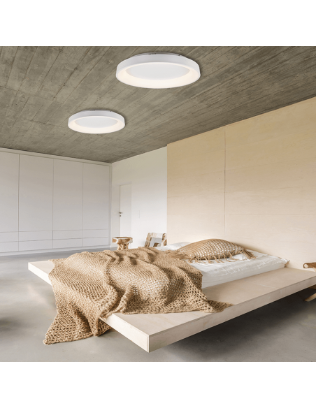 Luminária de teto redonda Girona em LED, ajustável, luz ambiente branca