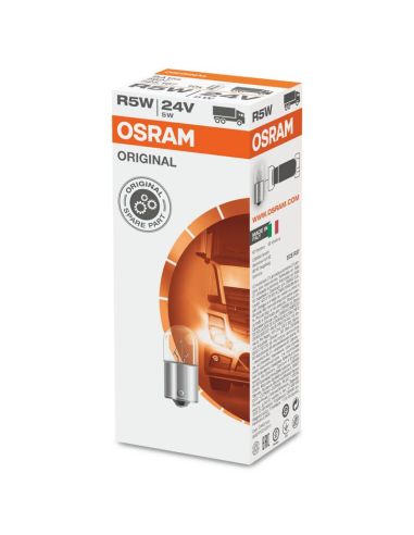Lâmpada R5W 24V BA15s Halógena Original 1 Und. 1 Poste Osram | leonleds