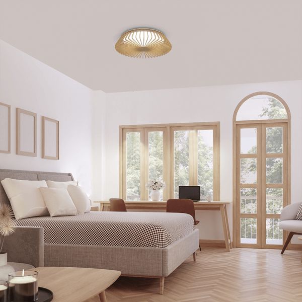 Plafón LED acabado madera circular formato 7964 7967 | LeonLeds