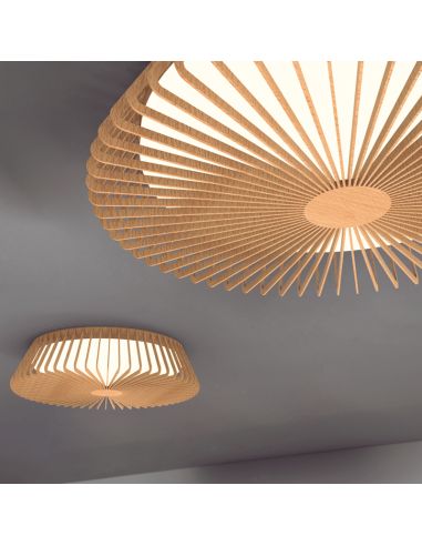 Plafón LED acabado madera circular formato 7964 7967 | LeonLeds