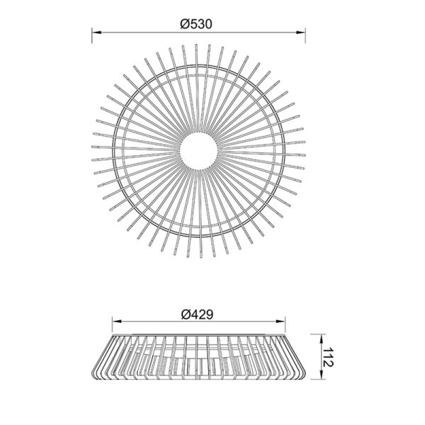 Luminária de teto LED formato circular com acabamento em madeira 7964 7967 | leonleds