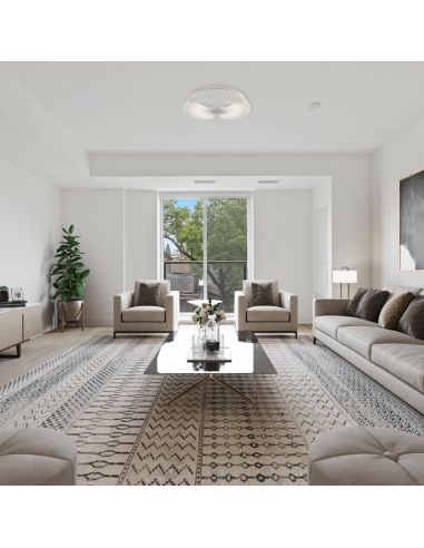 Plafón LED redondo Himalaya blanco con mando ambiente