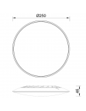 Plafón LED blanco Slim 16W medidas