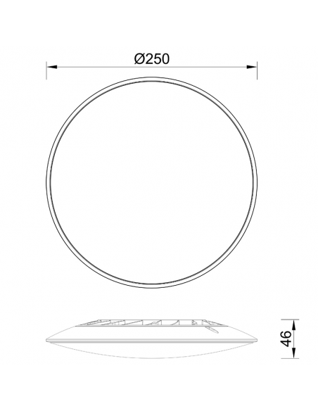Plafón LED blanco Slim 16W medidas