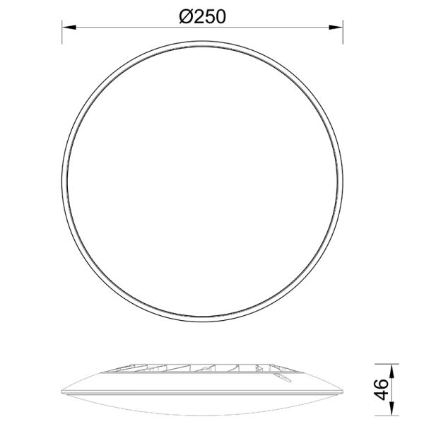 Plafón LED blanco Slim 16W medidas