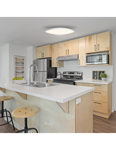 Plafon LED redondo branco fino 24W ambiente