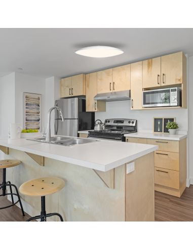 Grand plafonnier LED blanc d'ambiance Slim ultra fin