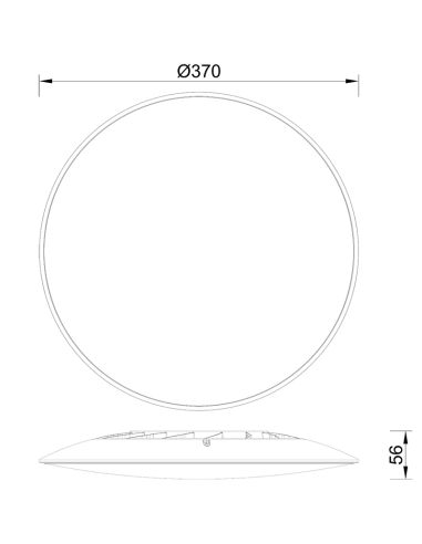 Plafonnier LED rond slim blanc 24W 5000k mesures Mantra