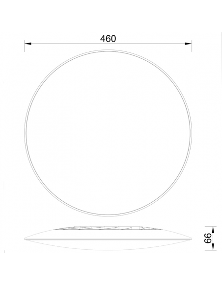 Dimensions du grand plafonnier LED blanc Slim ultra fin