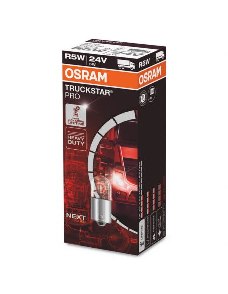 Ampoule R5W 24V BA15s Halogène TruckStar PRO Osram 5627TSP 4062172158374 | leonleds
