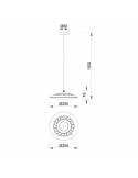 Mesures de la petite suspension LED Slim circulaire blanche