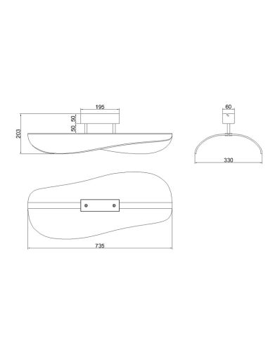 Plafonnier LED décoratif Bianca blanc 3000k mesures
