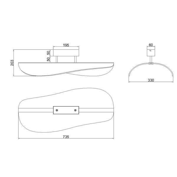 Plafón LED blanco Bianca decorativo 3000k medidas