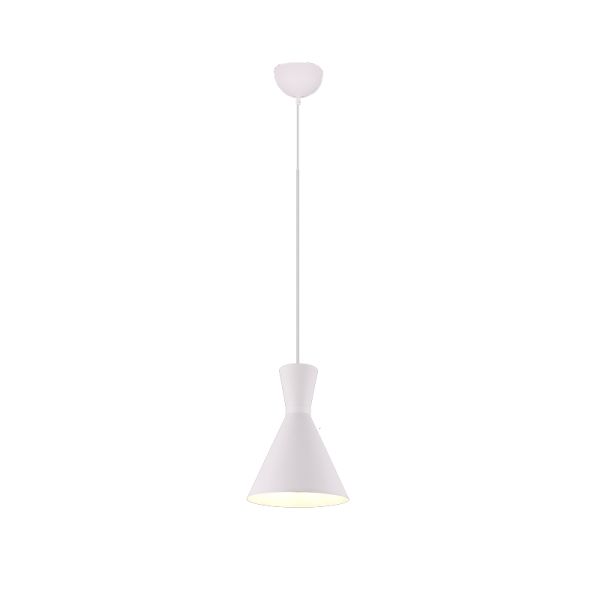 Lámpara de techo metálica de diseño moderno Enzo 1 X E27 Blanco | LeonLeds