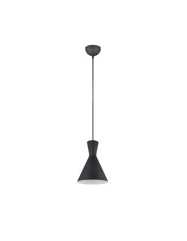 Lámpara de techo metálica de diseño moderno Enzo 1 X E27 Negra | LeonLeds