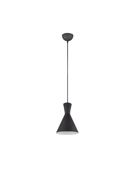 Plafonnier design moderne en métal Enzo 1 X E27 Noir | leonleds
