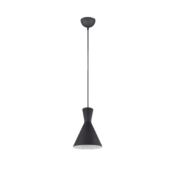 Plafonnier design moderne en métal Enzo 1 X E27 Noir | leonleds