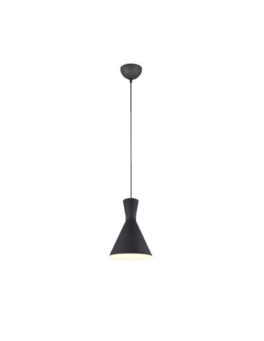Plafonnier design moderne en métal Enzo 1 X E27 Noir | leonleds