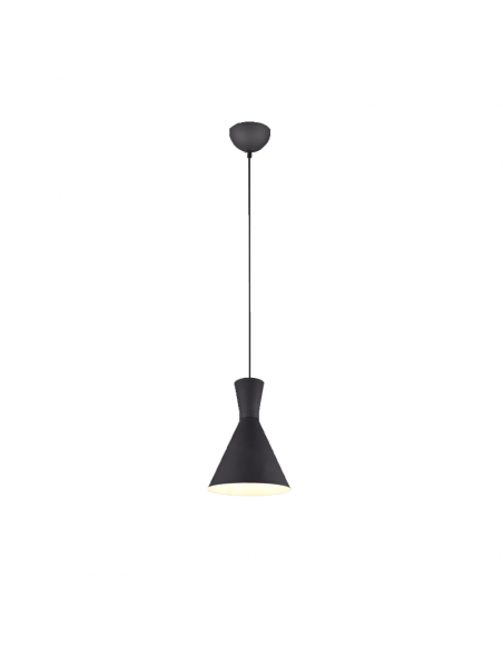 Lámpara de techo metálica de diseño moderno Enzo 1 X E27 Negra | LeonLeds