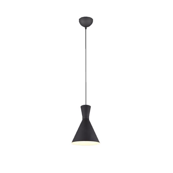 Luminária de teto de metal design moderno Enzo 1 X E27 Preto | leonleds